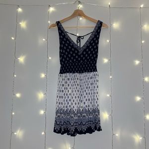 Aeropostale Navy Flower Tie-Back Mini Dress